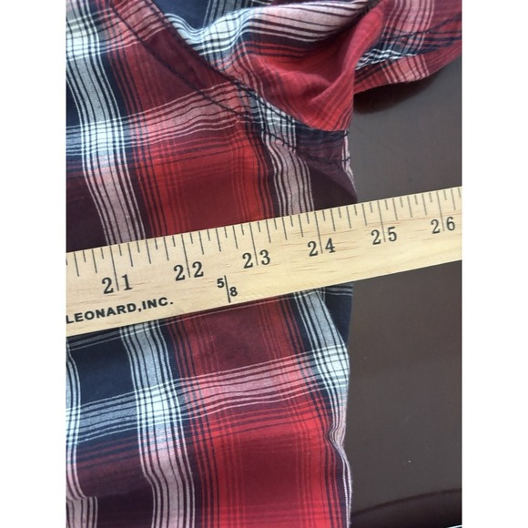 Urban Pipeline Mens XL Shirt Flannel Button Red Blue Plaid - Picture 7 of 7